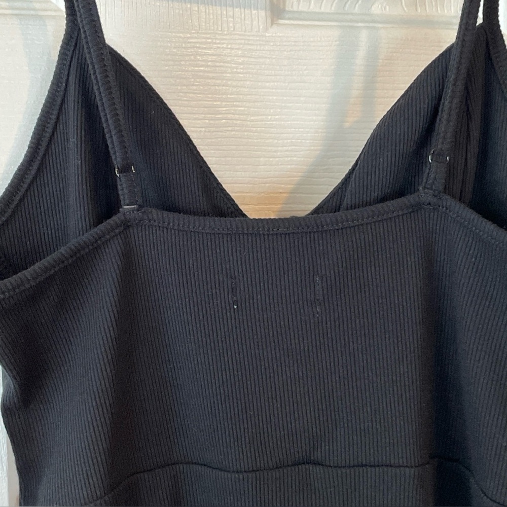 New Wild‎ Fable Black Dress S Ribbed Skater Knit Sweetheart Neck Goth Stretchy - Picture 10 of 16